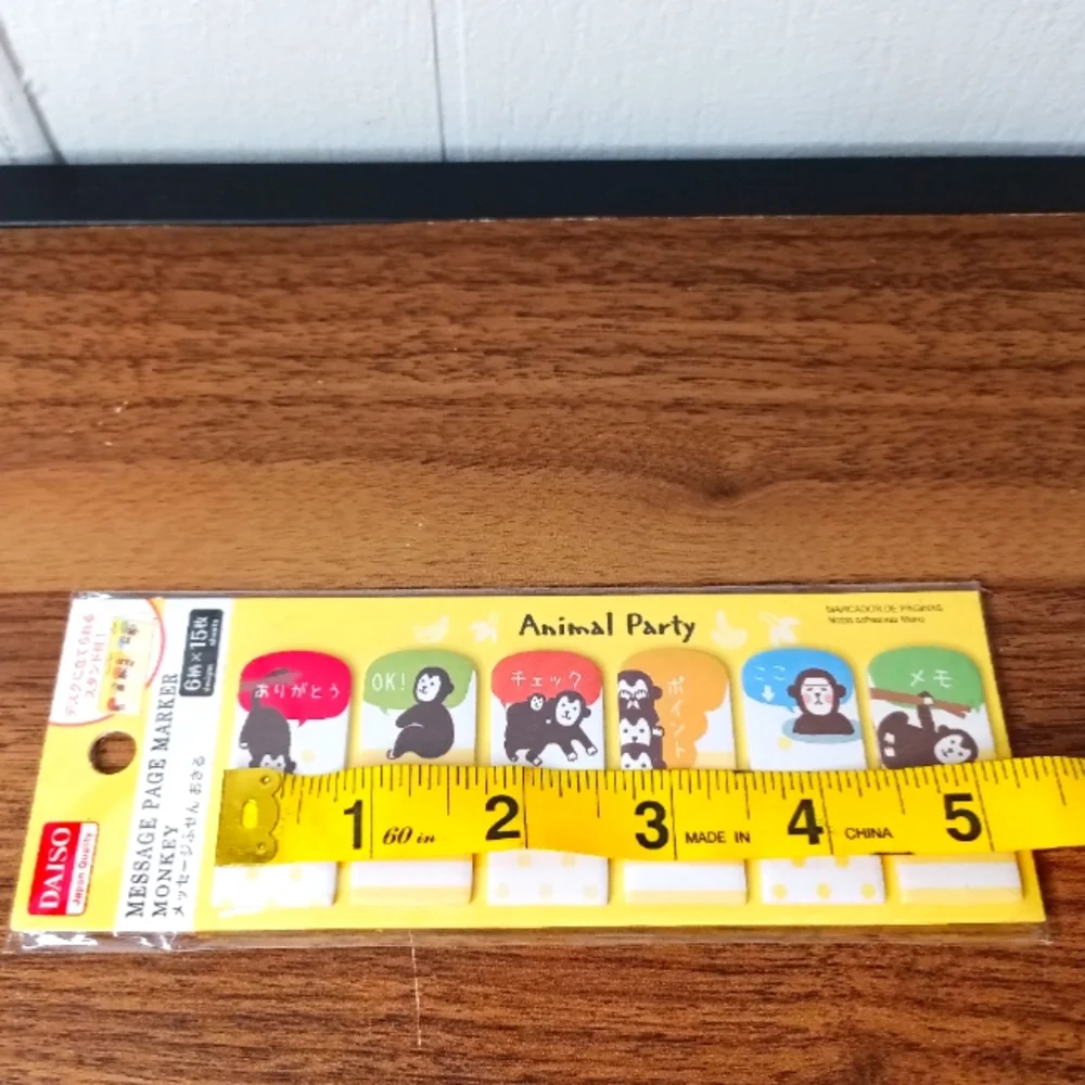 Daiso Message Page Marker Animal Party Monkey